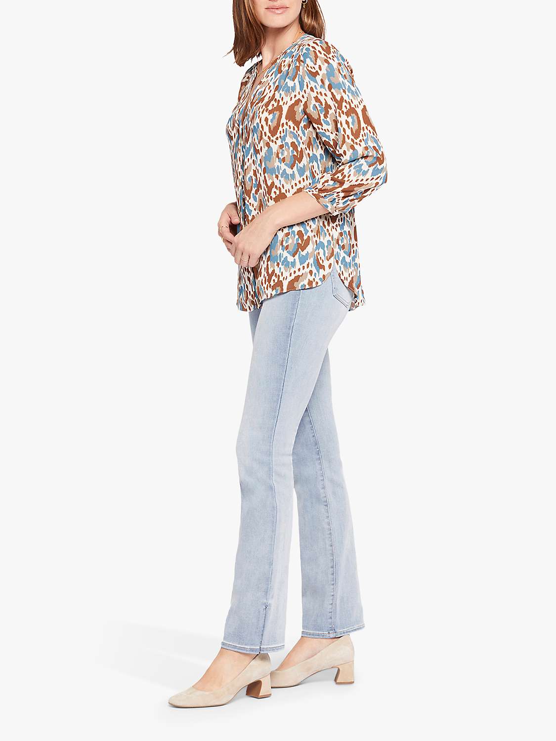 Buy NYDJ Pintuck Graphic Blouse, Ocean Dream Online at johnlewis.com