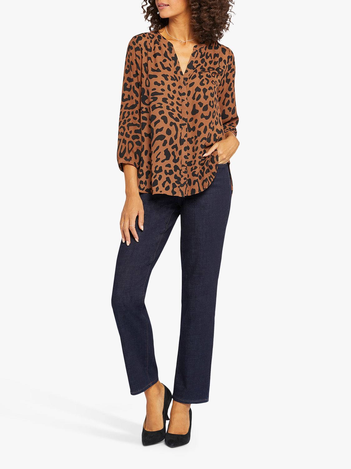 Buy NYDJ Pintuck Leopard Blouse, Athena Online at johnlewis.com