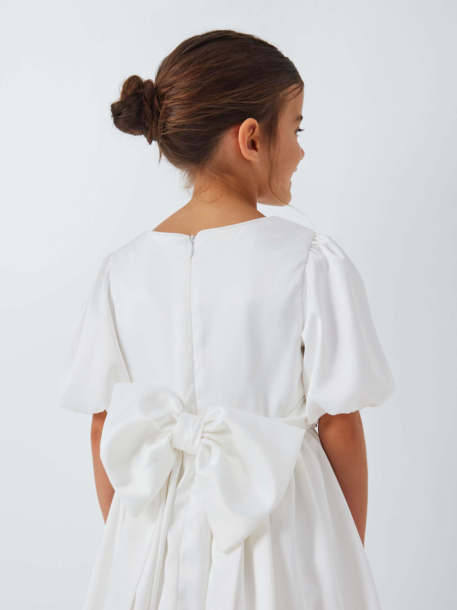 Buy John Lewis Heirloom Collection Kids' Bow Bridesmaid Dress, Ivory Online at johnlewis.com