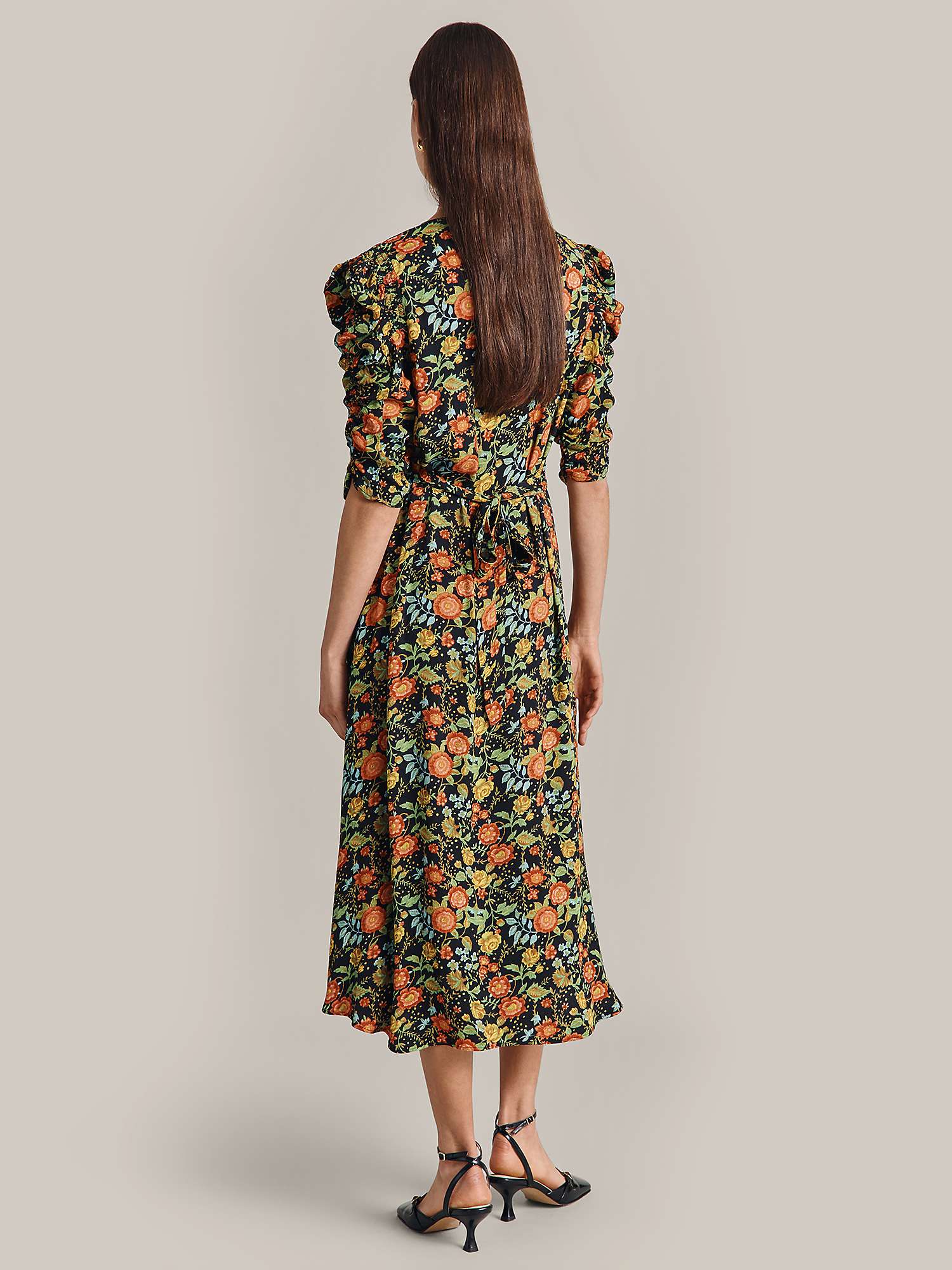 Buy Ghost Sarah Ecovero Fit And Flare Midi Dress, Classic Floral Online at johnlewis.com