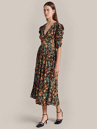 Ghost Sarah Ecovero Fit And Flare Midi Dress, Classic Floral