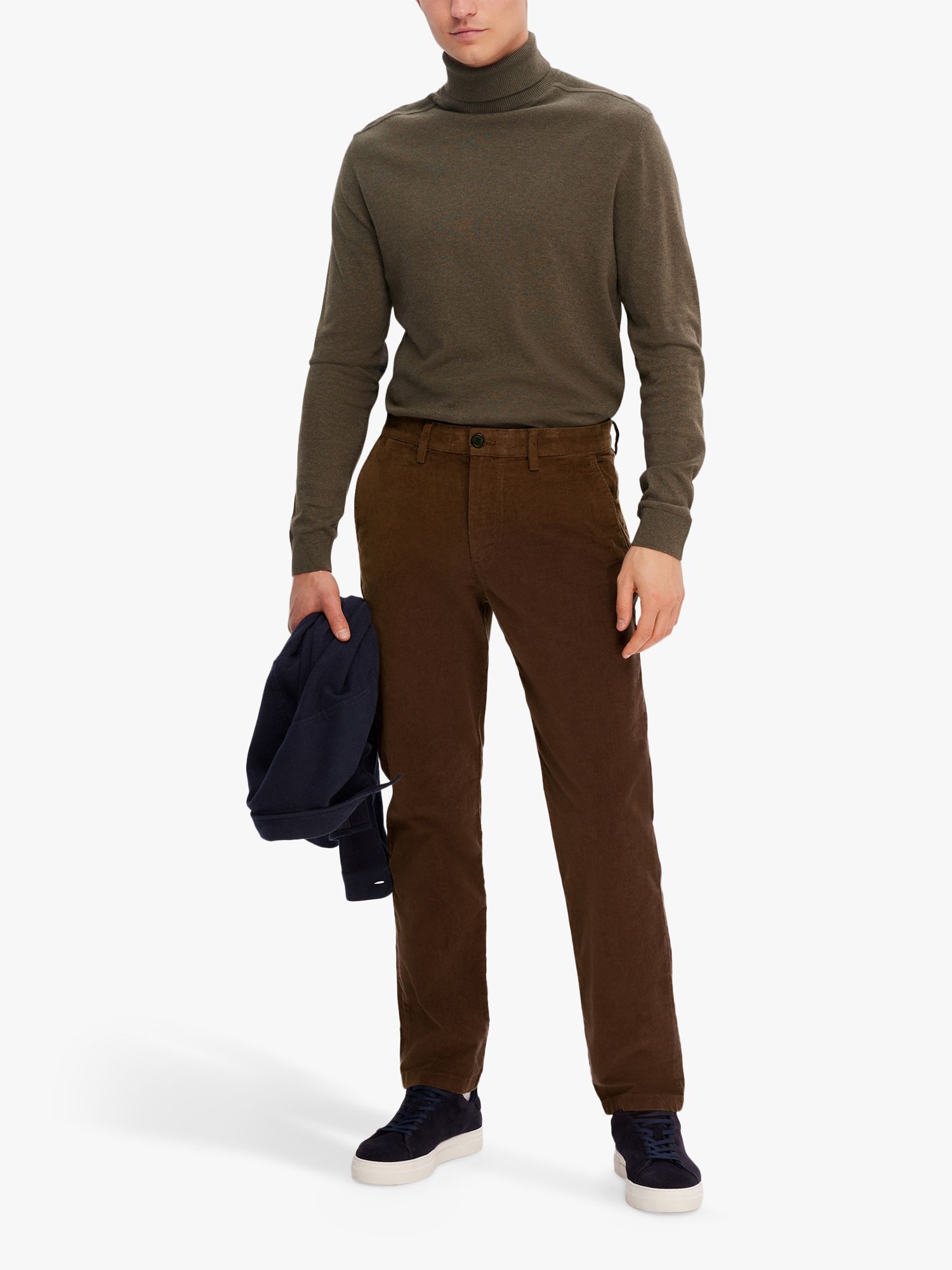 SELECTED HOMME Classic Chino Trousers, Dark Earth, 34R