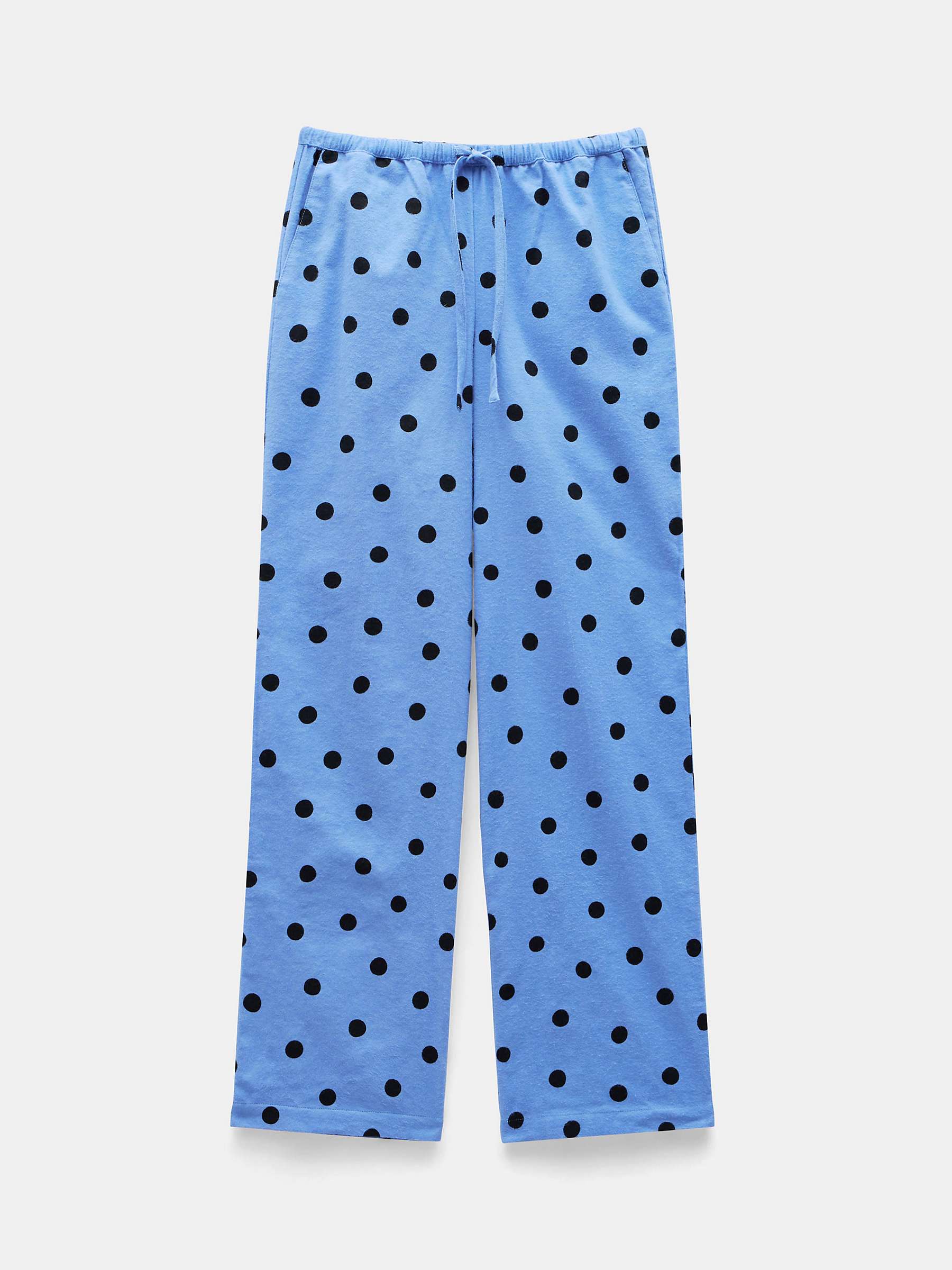 Buy HUSH Sadie Polka Dot Flannel Pyjama Bottoms, Blue/Black Online at johnlewis.com