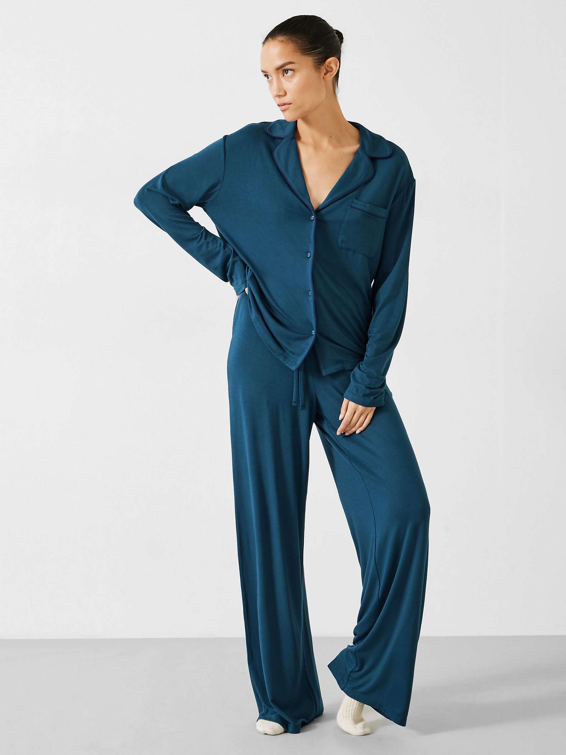 Buy HUSH Arion Jersey Pyjamas, Teal Online at johnlewis.com