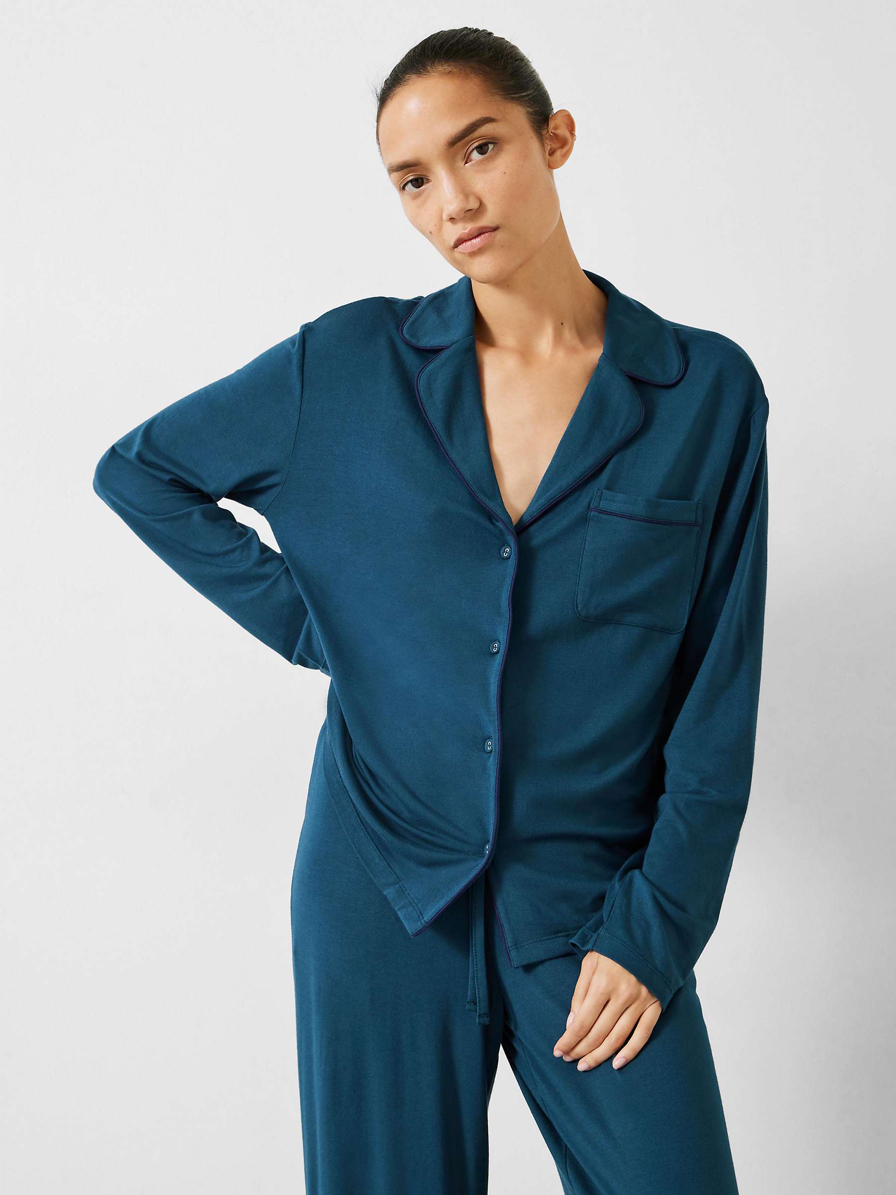 Buy HUSH Arion Jersey Pyjamas, Teal Online at johnlewis.com