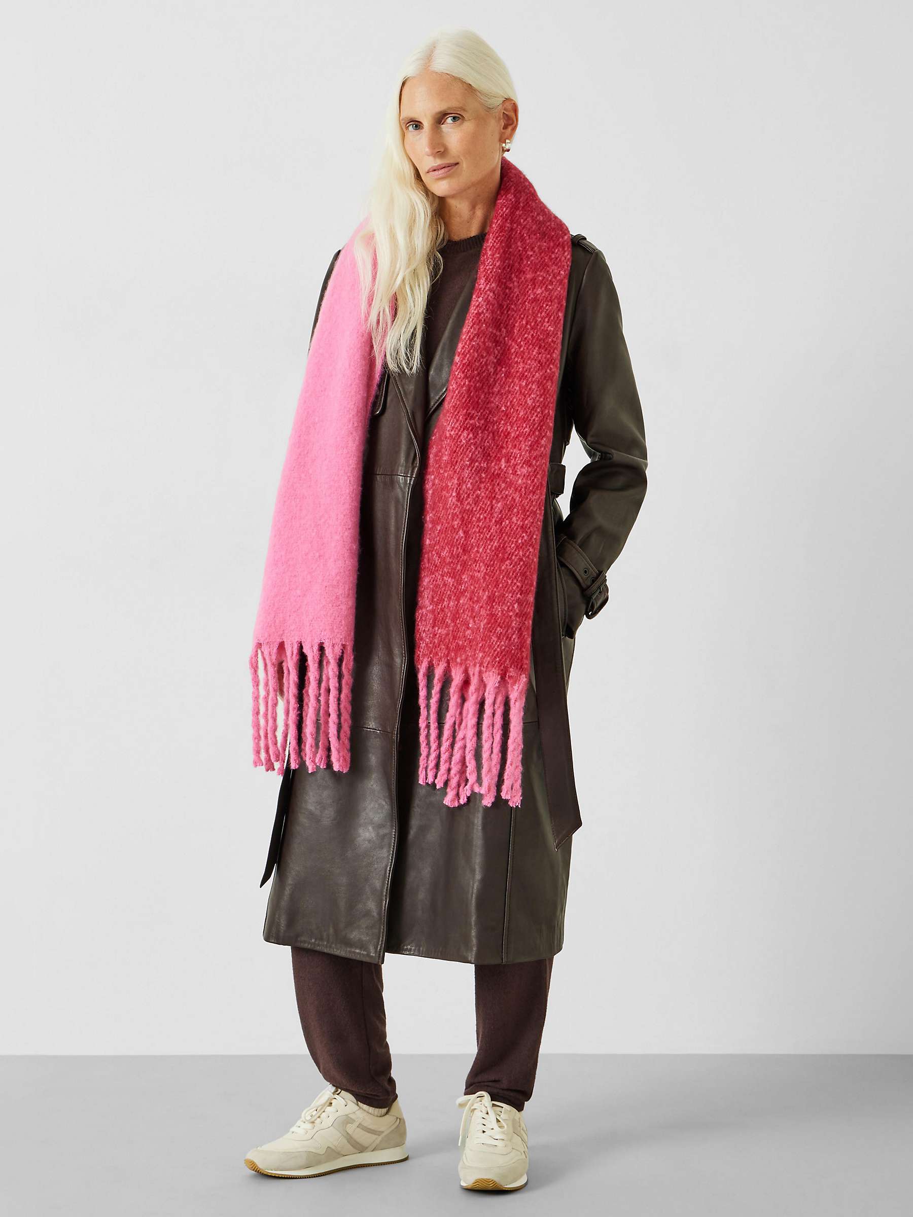 Buy HUSH Asher Two-Tone Scarf, Red/Pink Online at johnlewis.com
