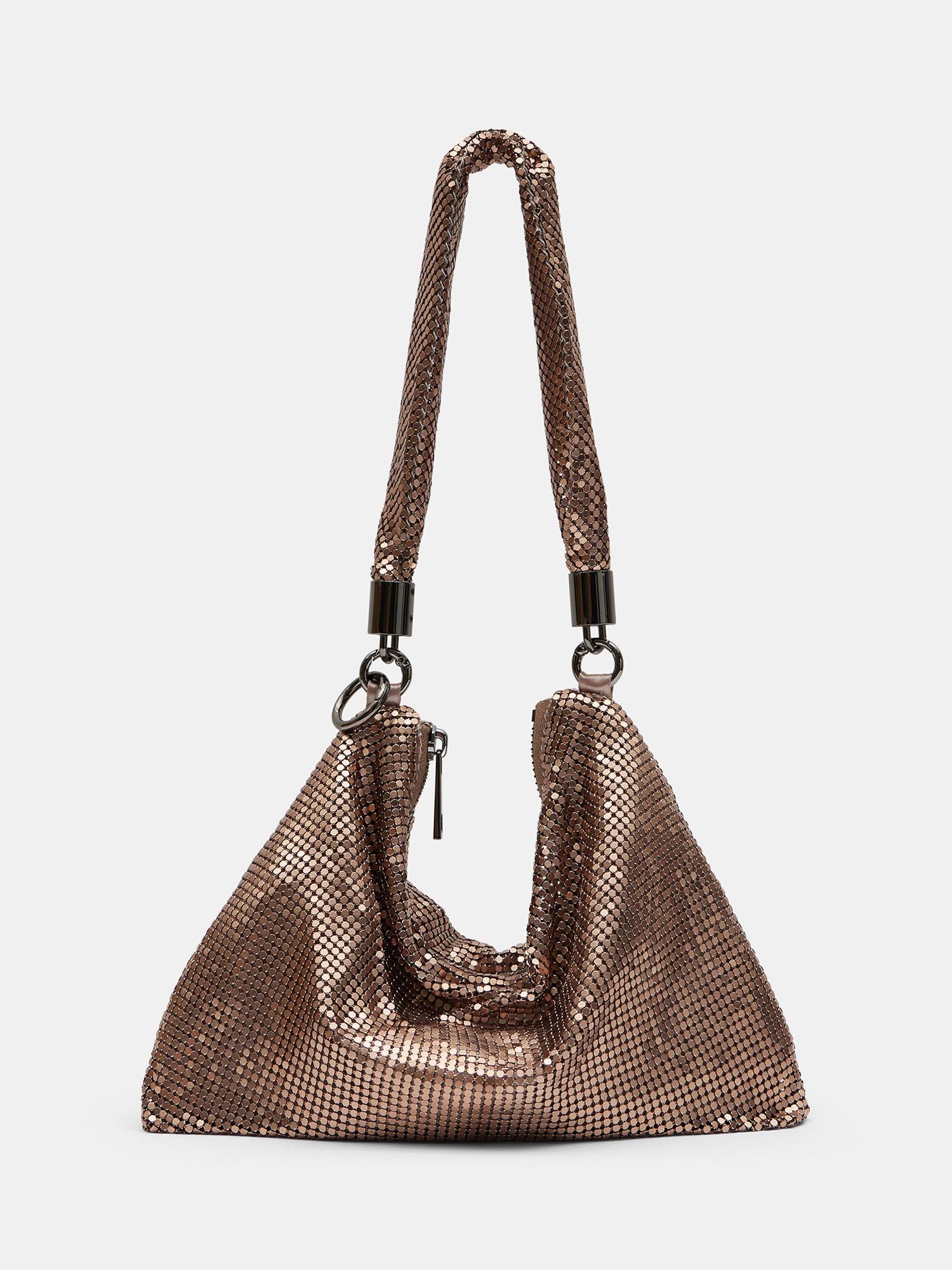 HUSH Alba Chainmail Pouch Bag Copper at John Lewis Partners