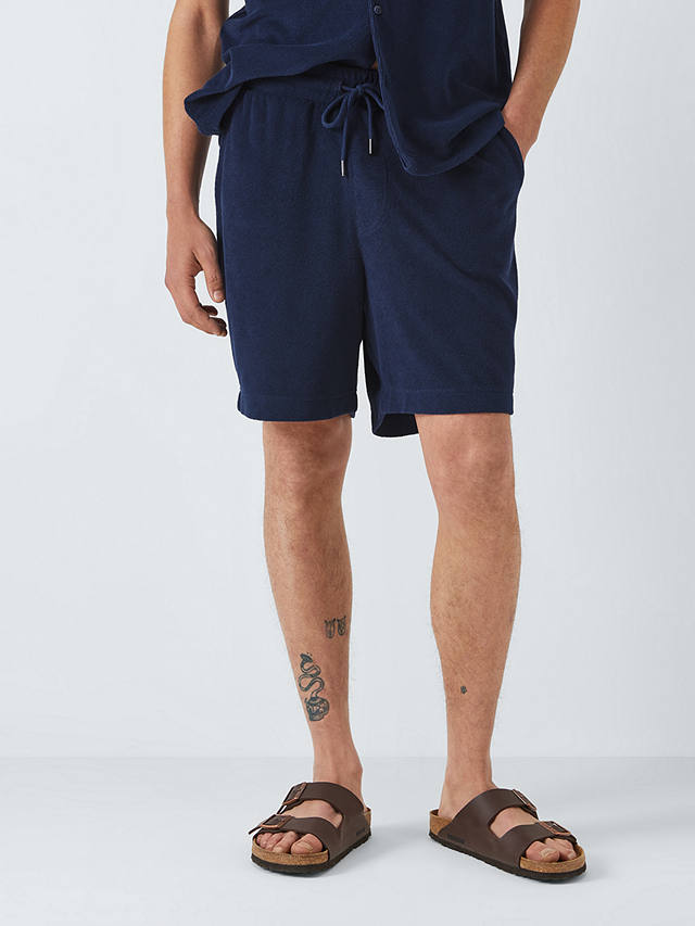 John Lewis ANYDAY Towelling Shorts, Navy