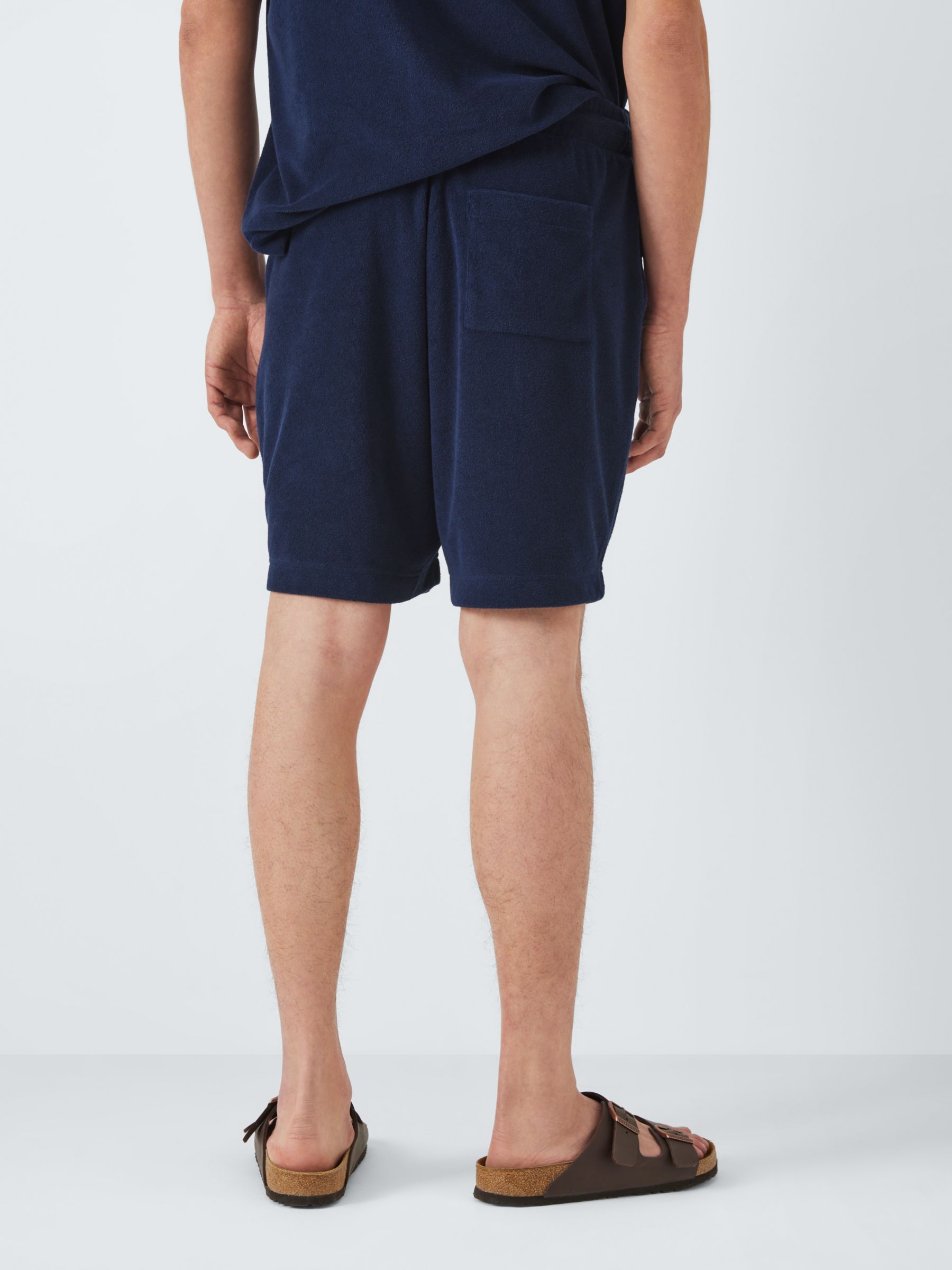 John Lewis ANYDAY Towelling Shorts, Navy, M