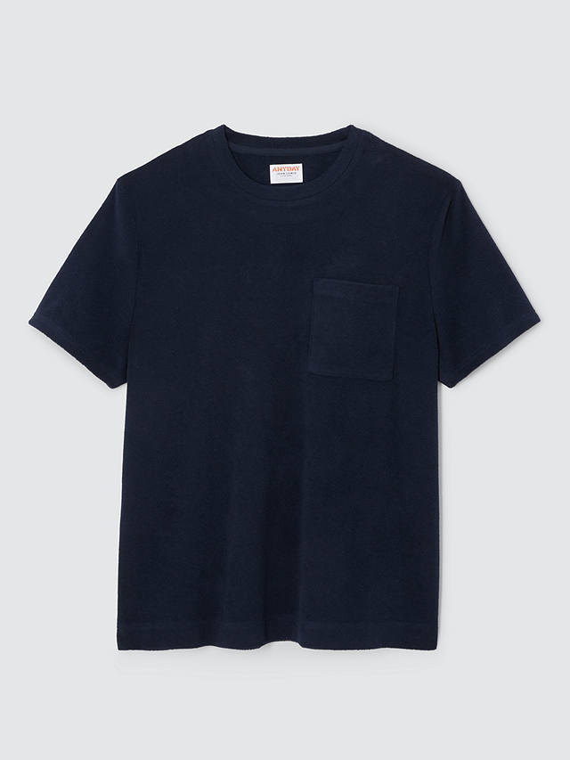 John Lewis ANYDAY Towelling T-Shirt, Navy