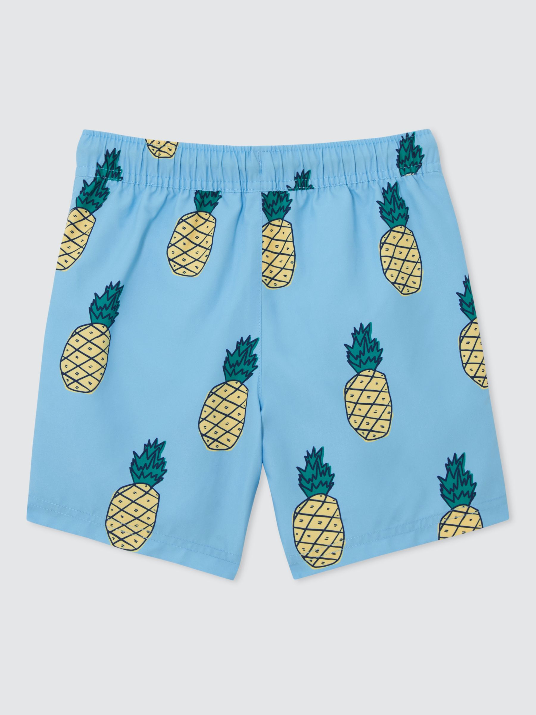John Lewis ANYDAY Kids' Pineapple Print Swim Shorts, Blue, 9 years