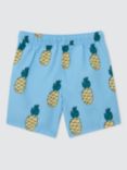 John Lewis ANYDAY Kids' Pineapple Print Swim Shorts, Blue