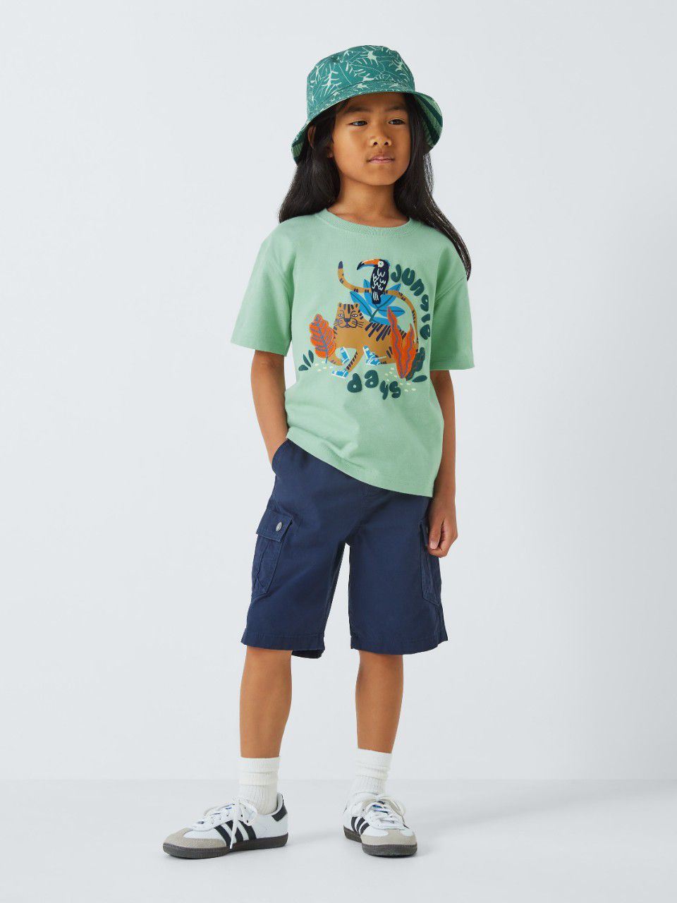 Buy John Lewis Kids' Jungle Days Graphic Print T-Shirt, Green Online at johnlewis.com