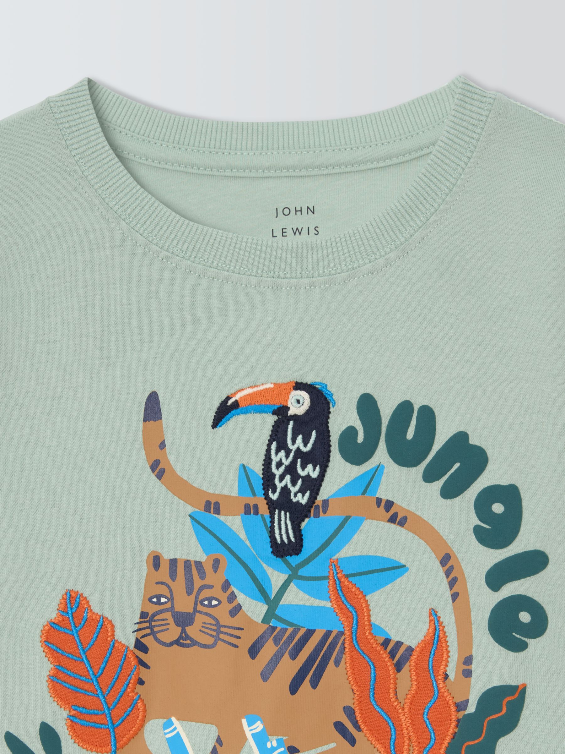 John Lewis Kids' Jungle Days Graphic Print T-Shirt, Green, 5 years