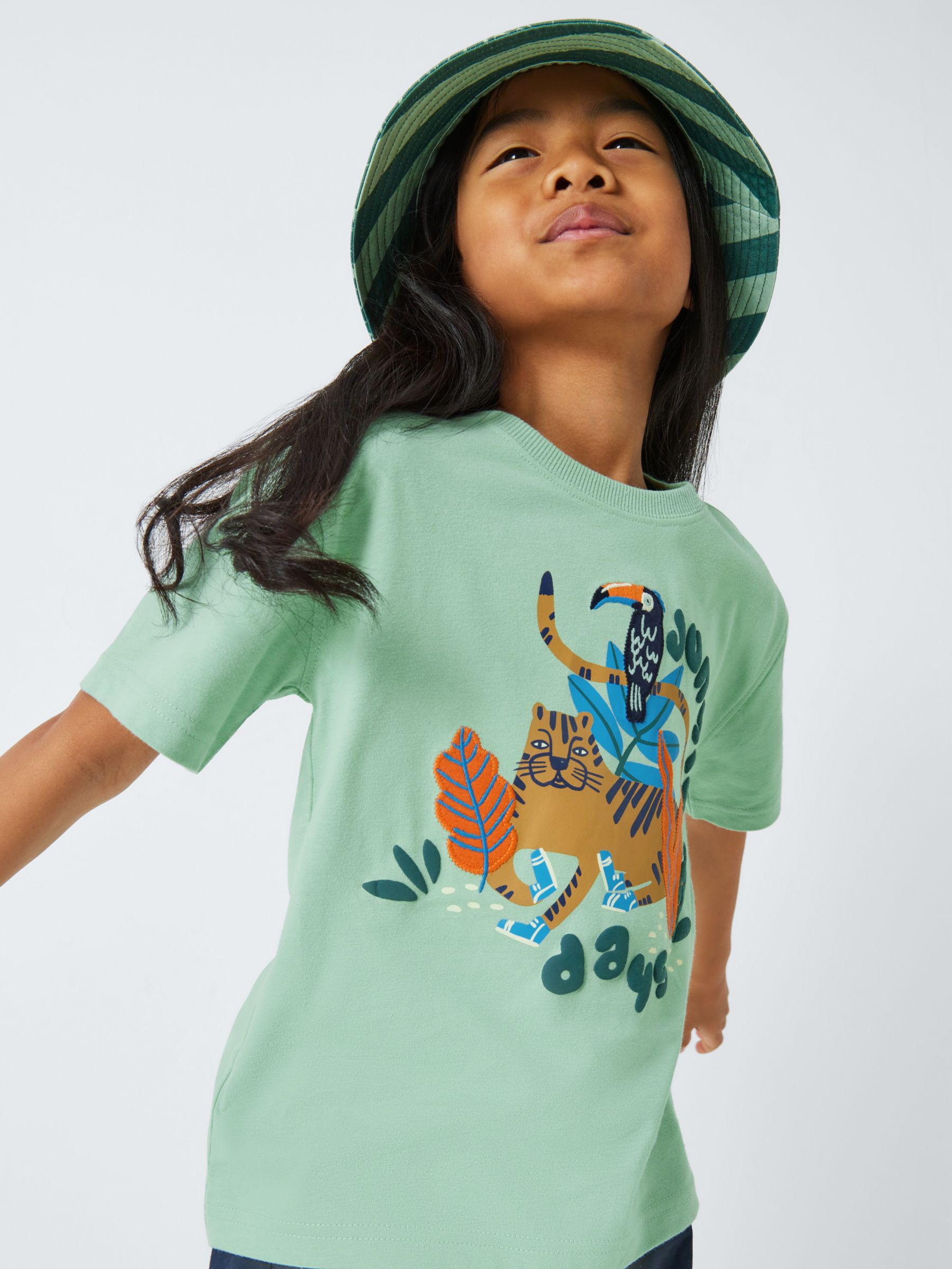 John Lewis Kids' Jungle Days Graphic Print T-Shirt, Green, 5 years