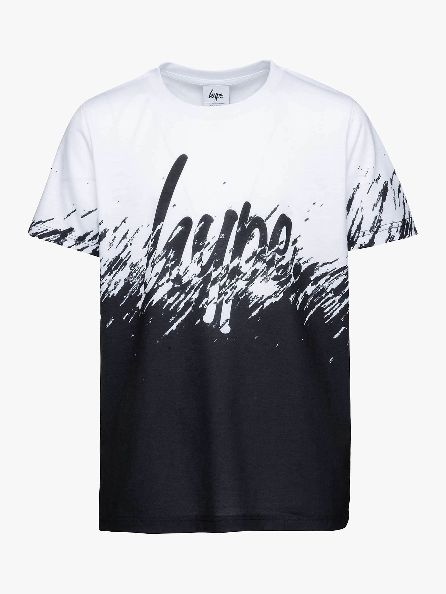 Buy Hype Kids' Mono Split T-Shirt, Black/White Online at johnlewis.com