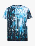 Hype Kids' Graffiti Drip T-Shirt, Blue/Multi