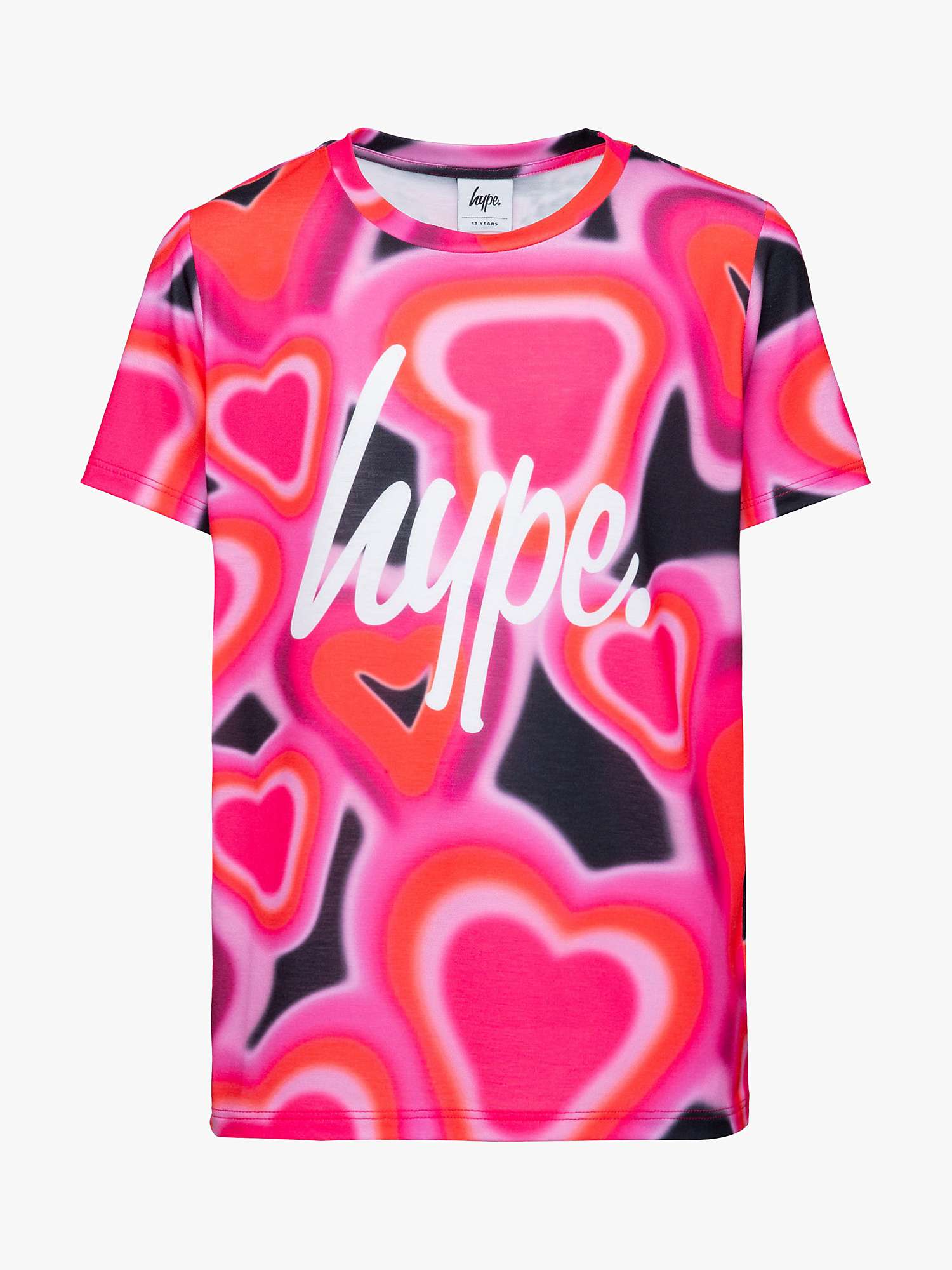 Buy Hype Kids' Spray Heart T-Shirt, Pink/Multi Online at johnlewis.com