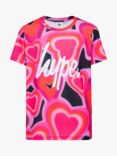 Hype Kids' Spray Heart T-Shirt, Pink/Multi
