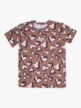 Hype Kids' Pink Chrome Heart T-Shirt, Pink/Multi