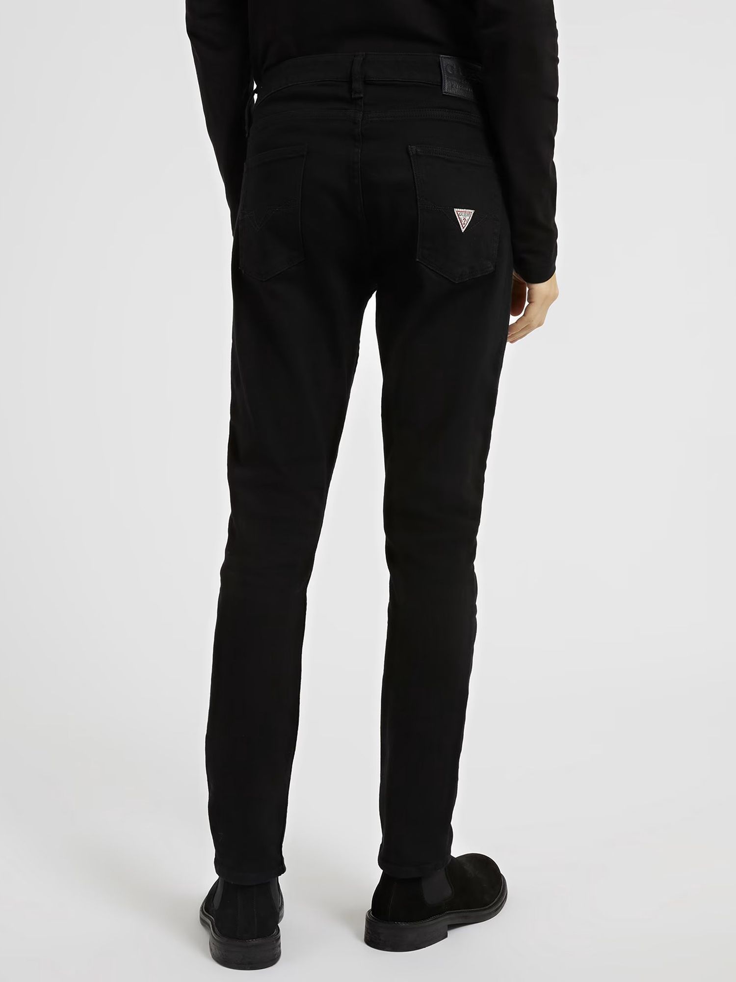 GUESS Chris Skinny Fit Denim Jeans, Carry Black at John Lewis & Partners
