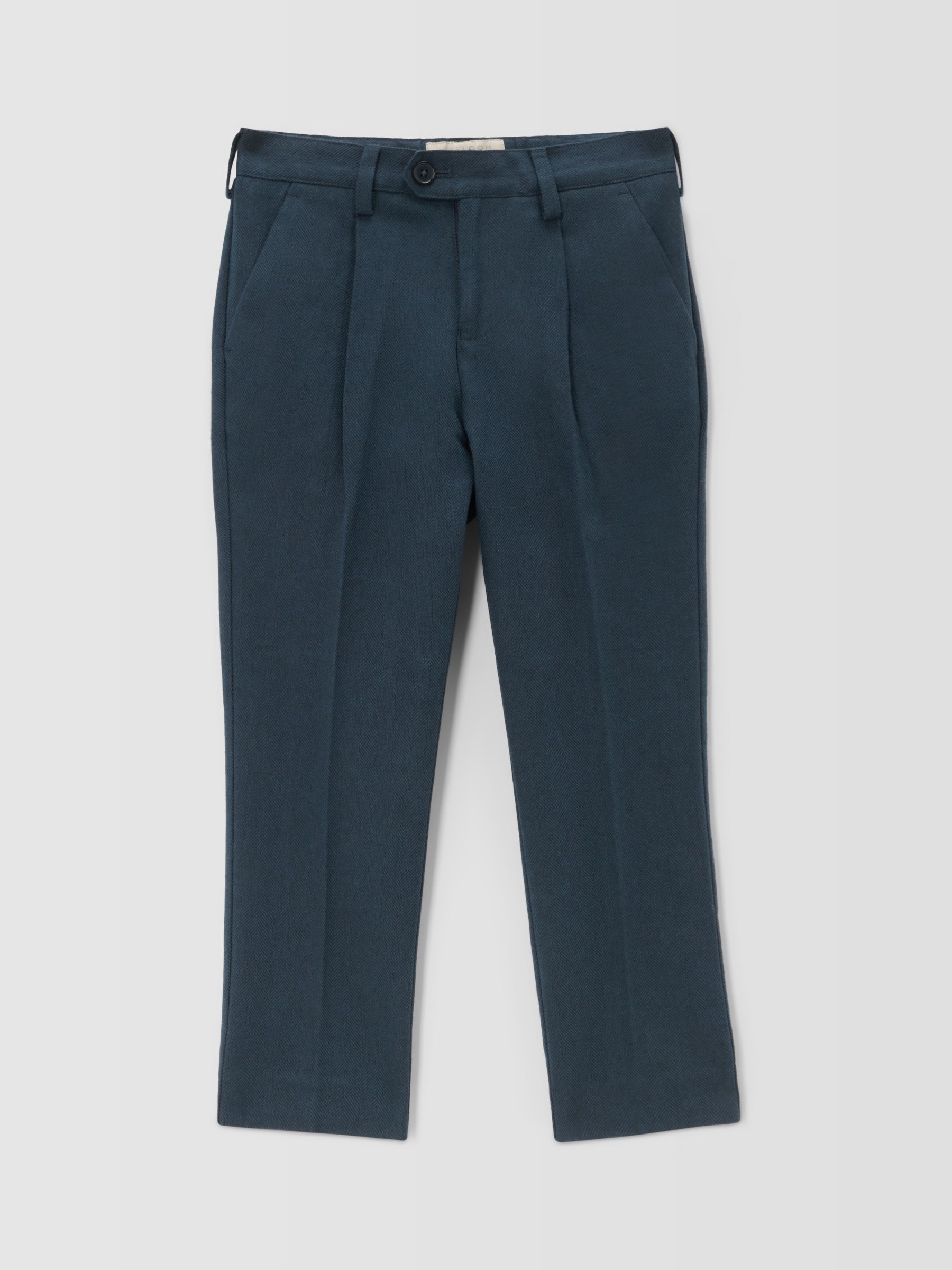 John Lewis Heirloom Collection Kids' Linen Blend Suit Trousers, Navy, 3 years
