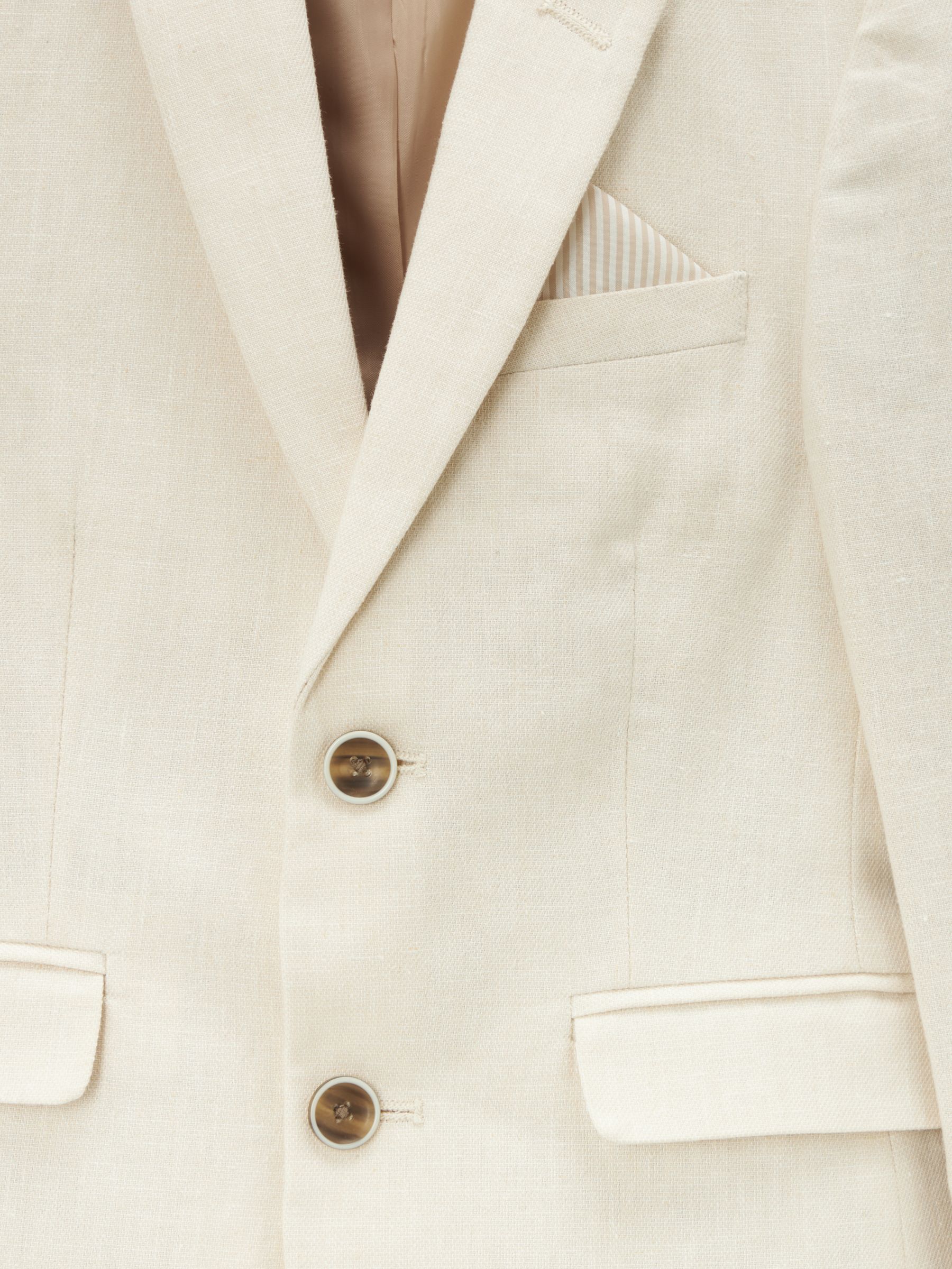 John Lewis Heirloom Collection Kids' Linen Blend Suit Jacket, Stone, 2 years