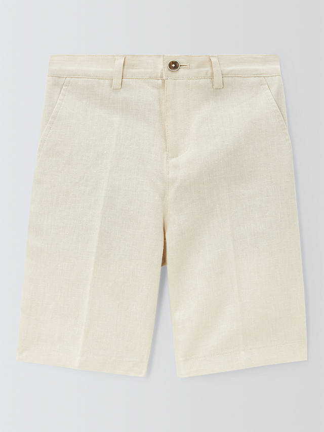 John Lewis Heirloom Collection Kids' Linen Blend Shorts, Stone
