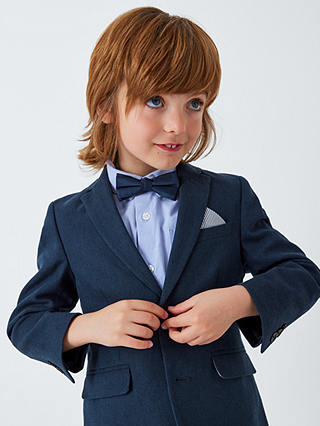 John Lewis Heirloom Collection Kids' Linen Blend Suit Jacket, Navy
