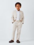 John Lewis Heirloom Collection Kids' Linen Blend Suit Trousers, Stone