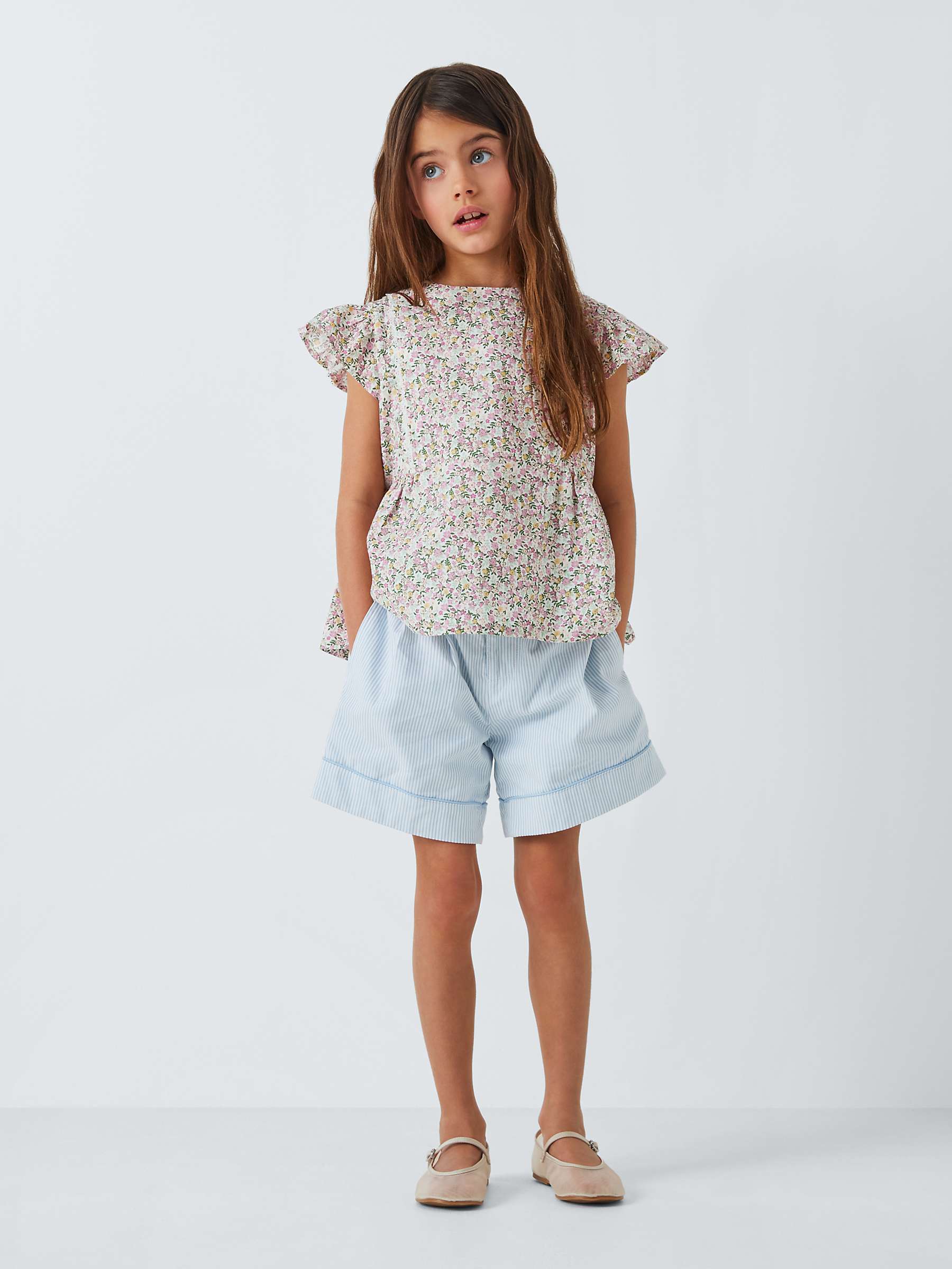 Buy John Lewis Heirloom Collection Kids' Ditsy Floral Linen Blend Blouse, Multi Online at johnlewis.com