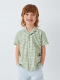 John Lewis Heirloom Collection Cheesecloth Cotton Gingham Shirt, Green