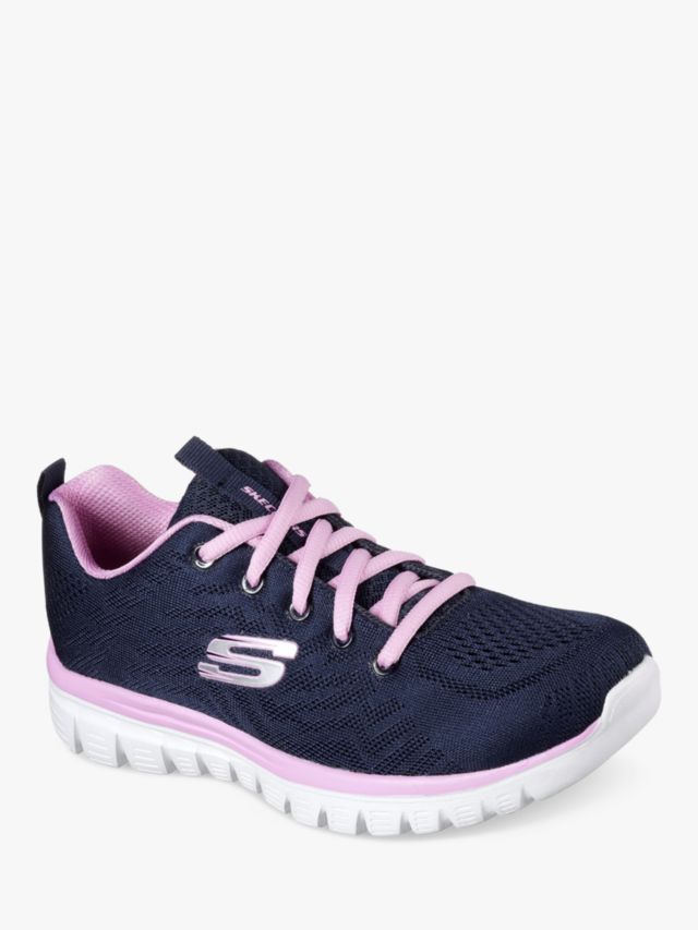 Skechers Graceful Get Connect Sports Trainers, Navy/Multi, 3