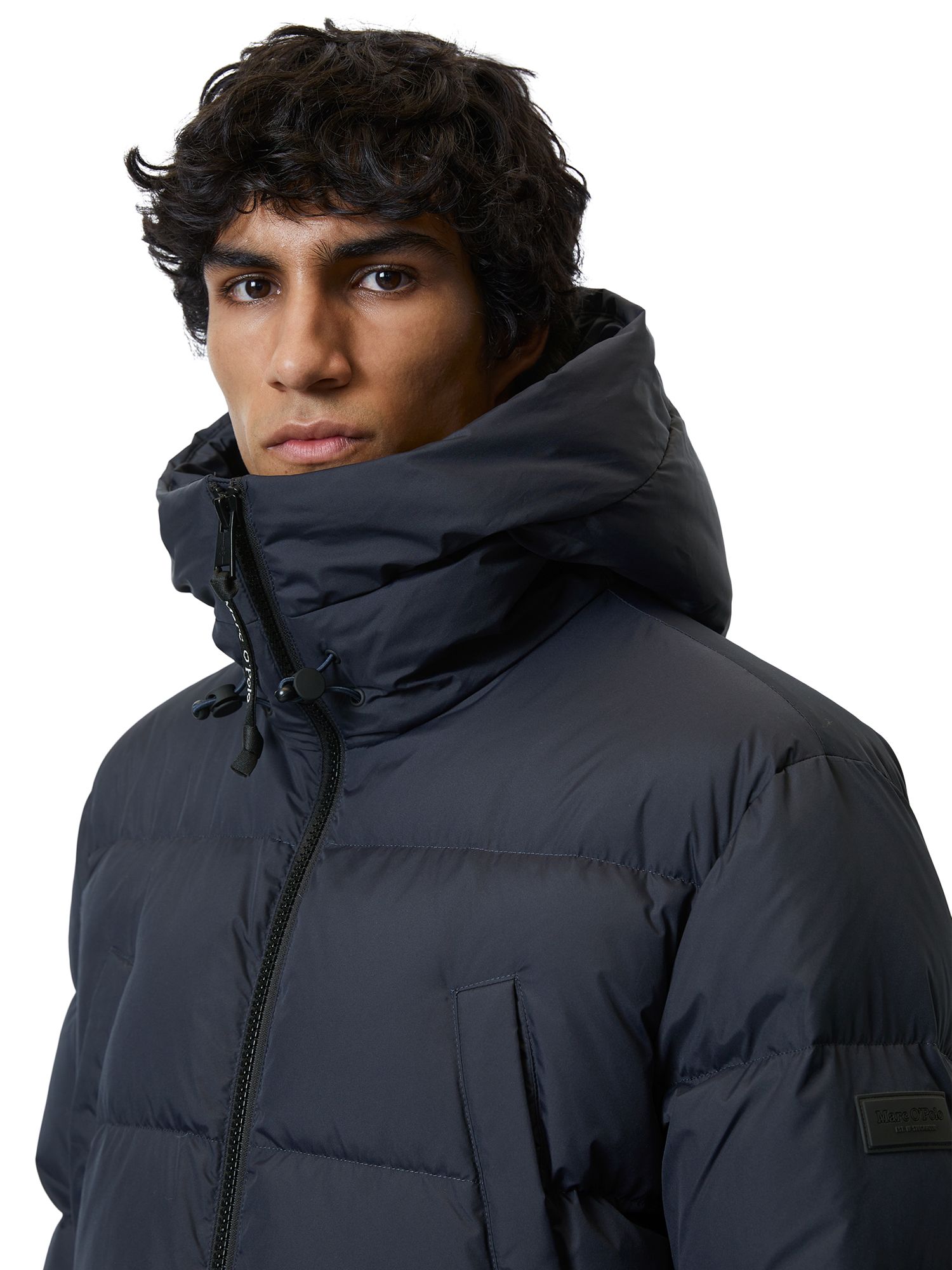 Marc O'Polo Hooded Down Puffer Jacket, Dark Navy, S