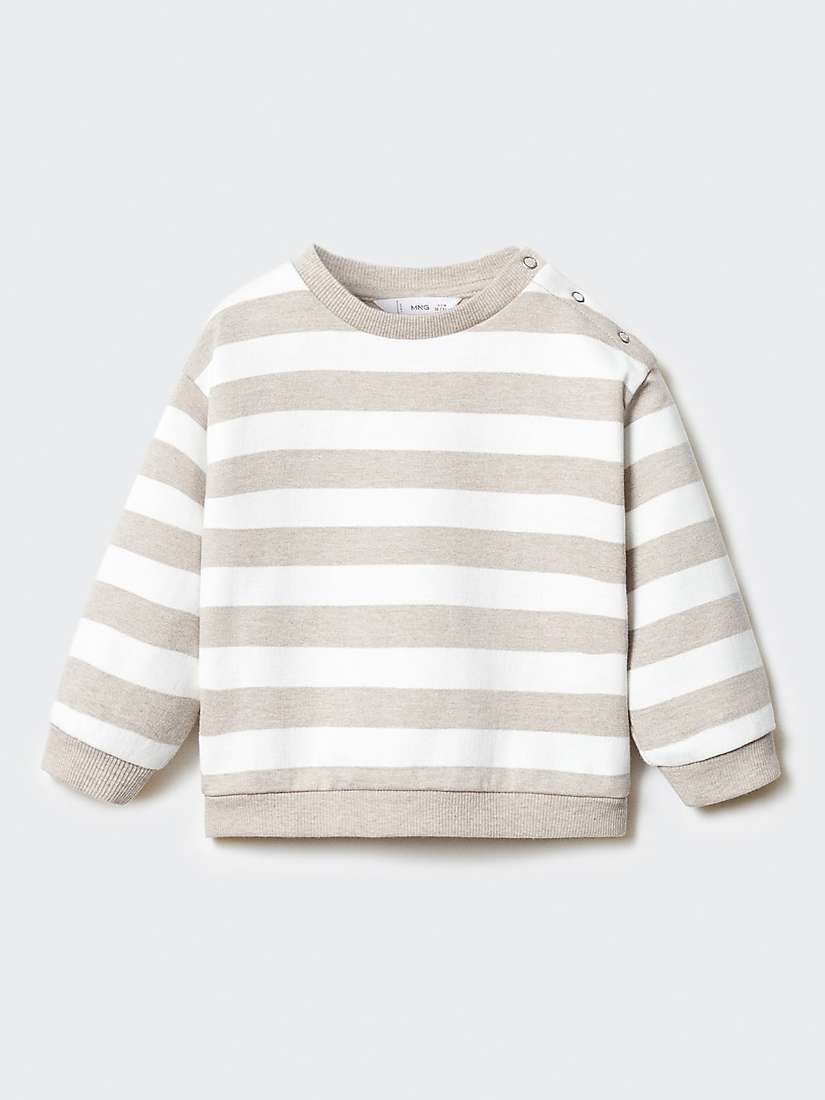 Buy Mango Baby Sally Stripe Sweatshirt, Light Beige Online at johnlewis.com
