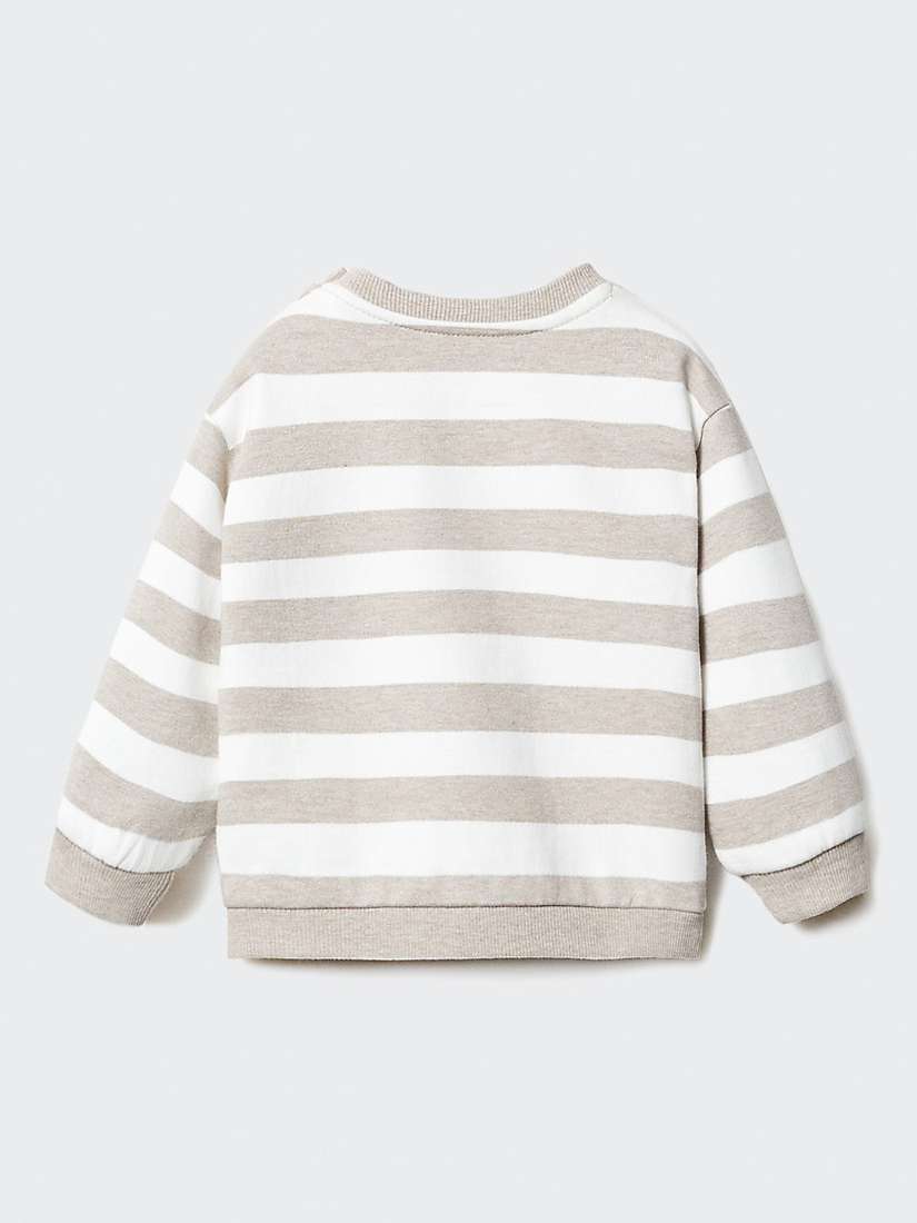 Buy Mango Baby Sally Stripe Sweatshirt, Light Beige Online at johnlewis.com