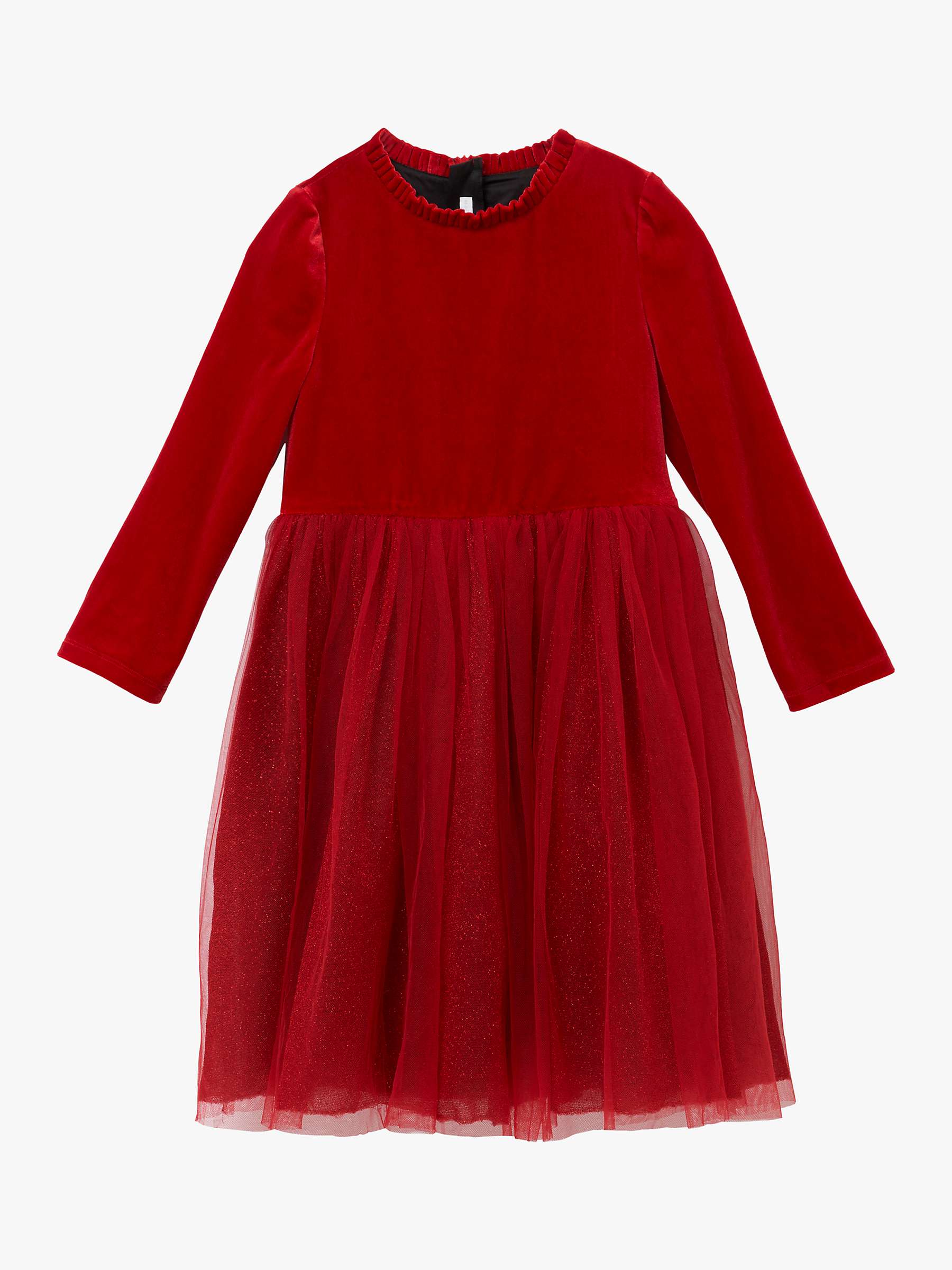 Angel & Rocket Kids' Elsie Velvet Tulle Dress, Red at John Lewis & Partners
