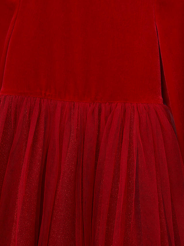 Angel & Rocket Kids' Elsie Velvet Tulle Dress, Red