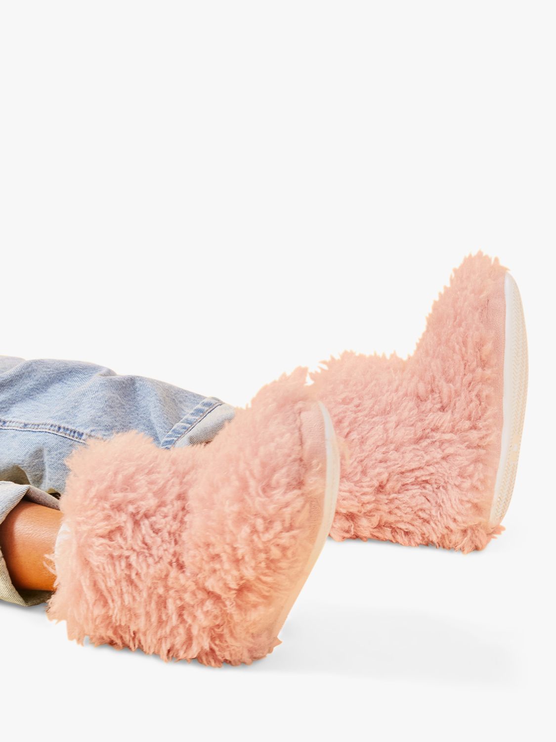 Angels by Accessorize Kids' Fluffy Yeti Slipper Boots, Pink, 11-12 Jnr