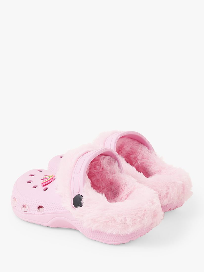 Buy Angels by Accessorize Kids' Faux Fur Lined Clogs, Pink Online at johnlewis.com