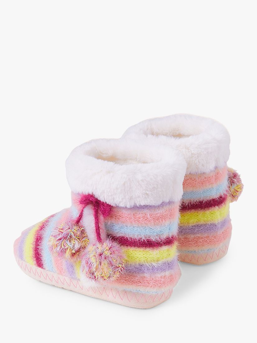 Buy Angels by Accessorize Kids' Stripe Faux Fur Lined Slipper Boots, Multi Online at johnlewis.com