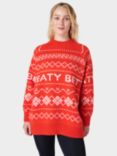 Sweaty Betty Snow Fair Isle Jumper, Firebird Orange Fair