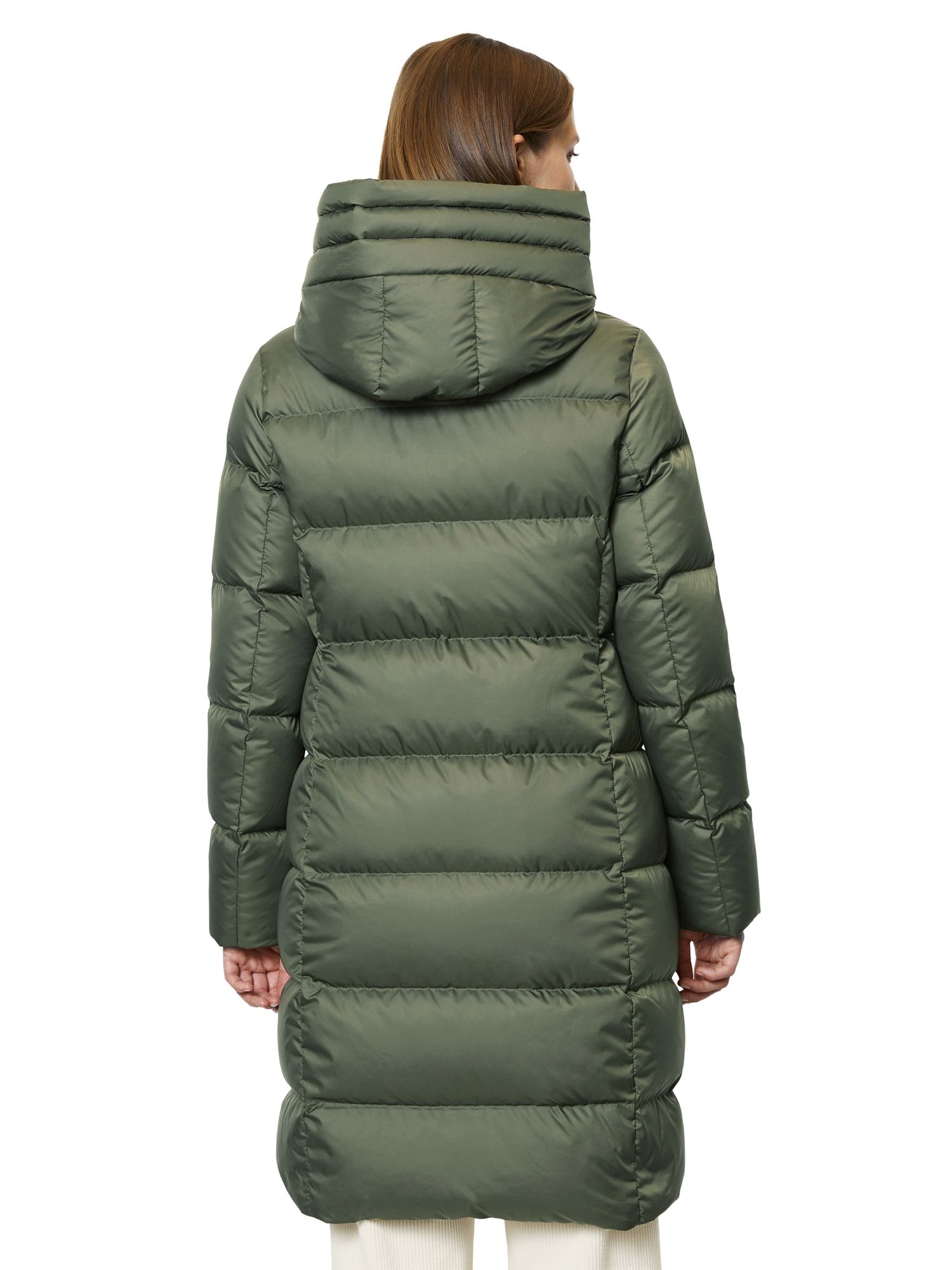 Buy Marc O'Polo Hooded Down Coat, Olive Online at johnlewis.com