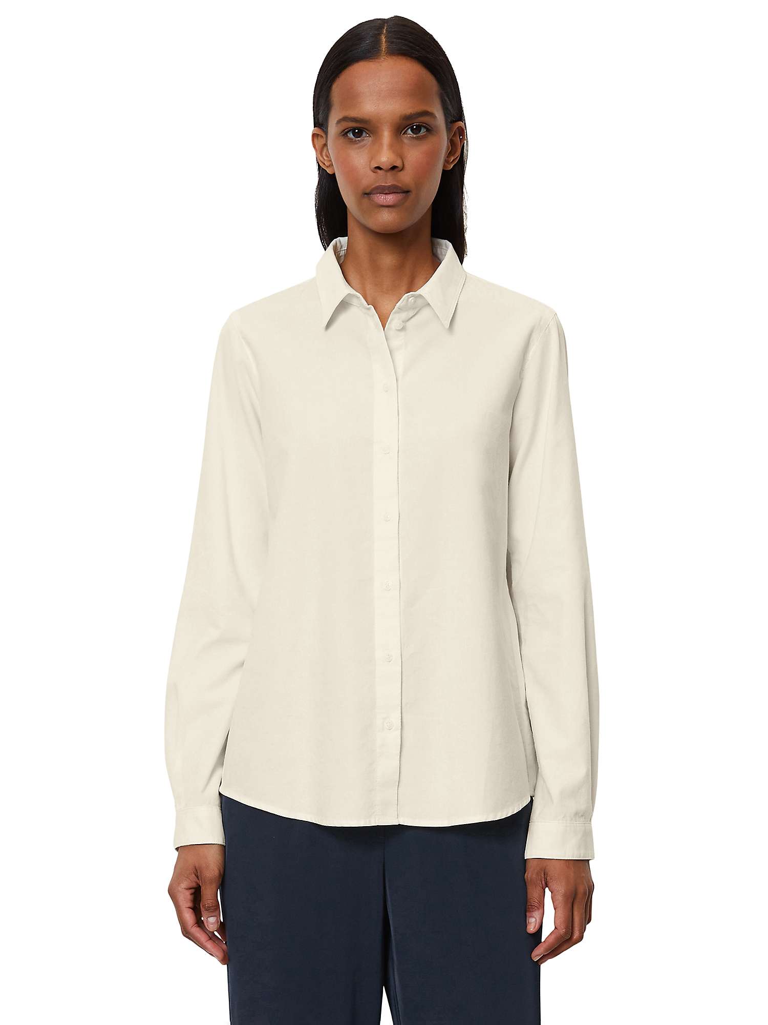 Buy Marc O'Polo Fine Corduroy Long Sleeve Blouse, White Online at johnlewis.com
