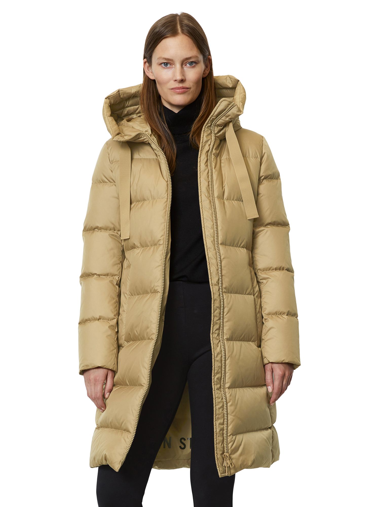 Marc O'Polo Hooded Quilted Parka, Stone Hearth at John Lewis & Partners