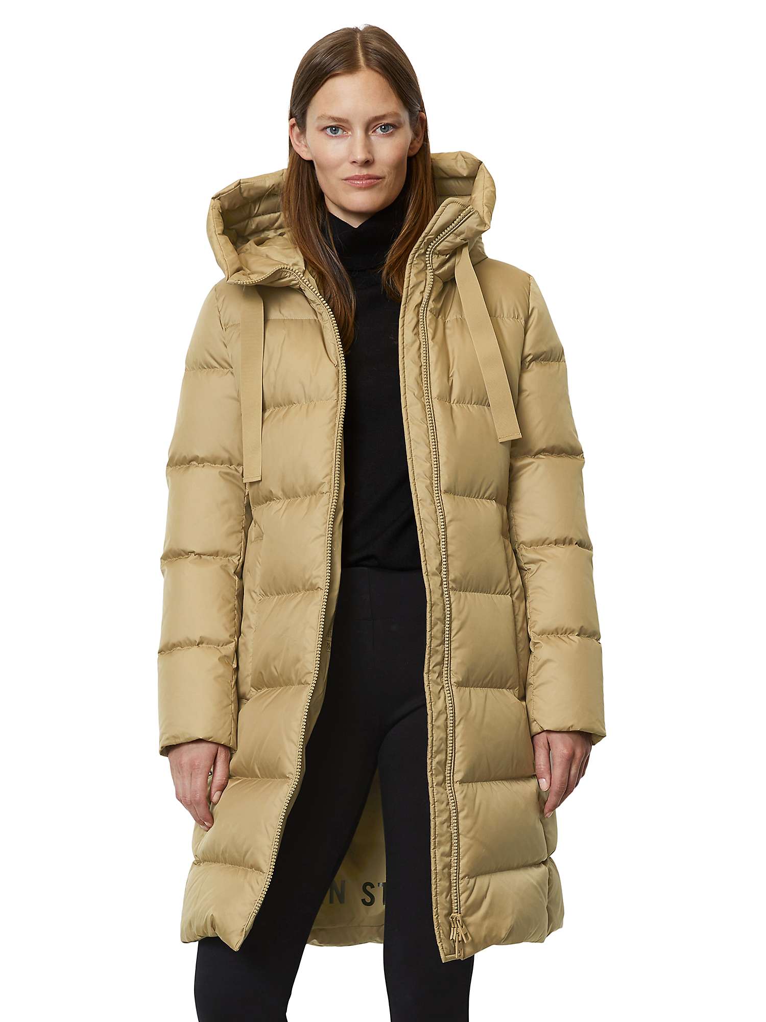Buy Marc O'Polo Hooded Quilted Parka, Stone Hearth Online at johnlewis.com