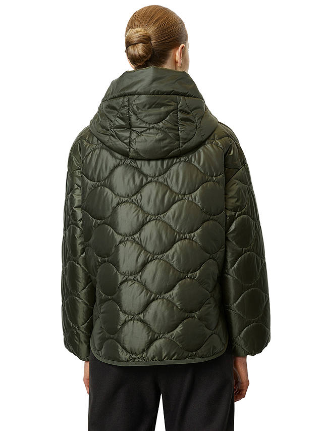 Marc O'Polo Hooded Cape Style Quilt Jacket, Olive