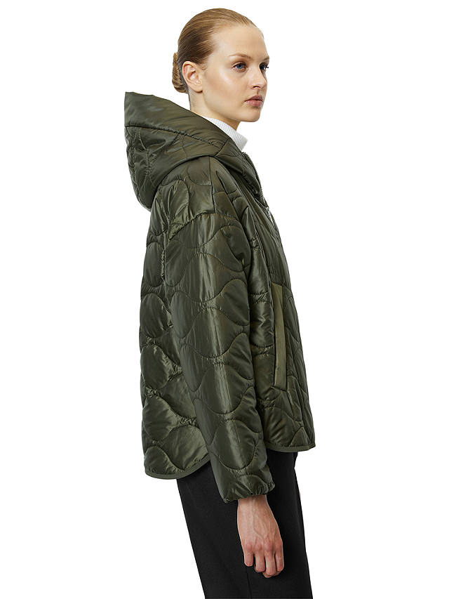Marc O'Polo Hooded Cape Style Quilt Jacket, Olive