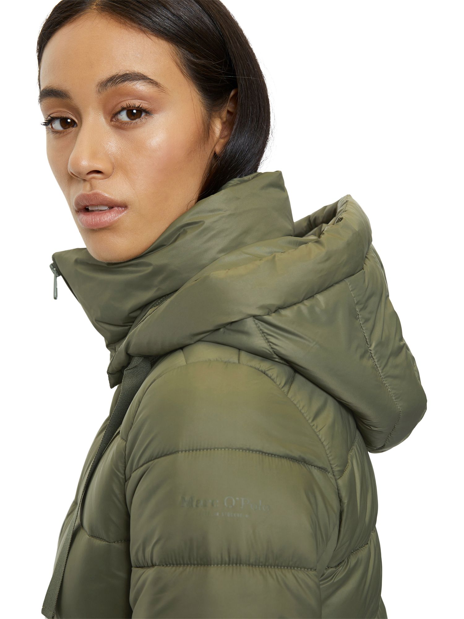 Marc O'Polo Lightweight Hooded Jacket, Olive at John Lewis & Partners
