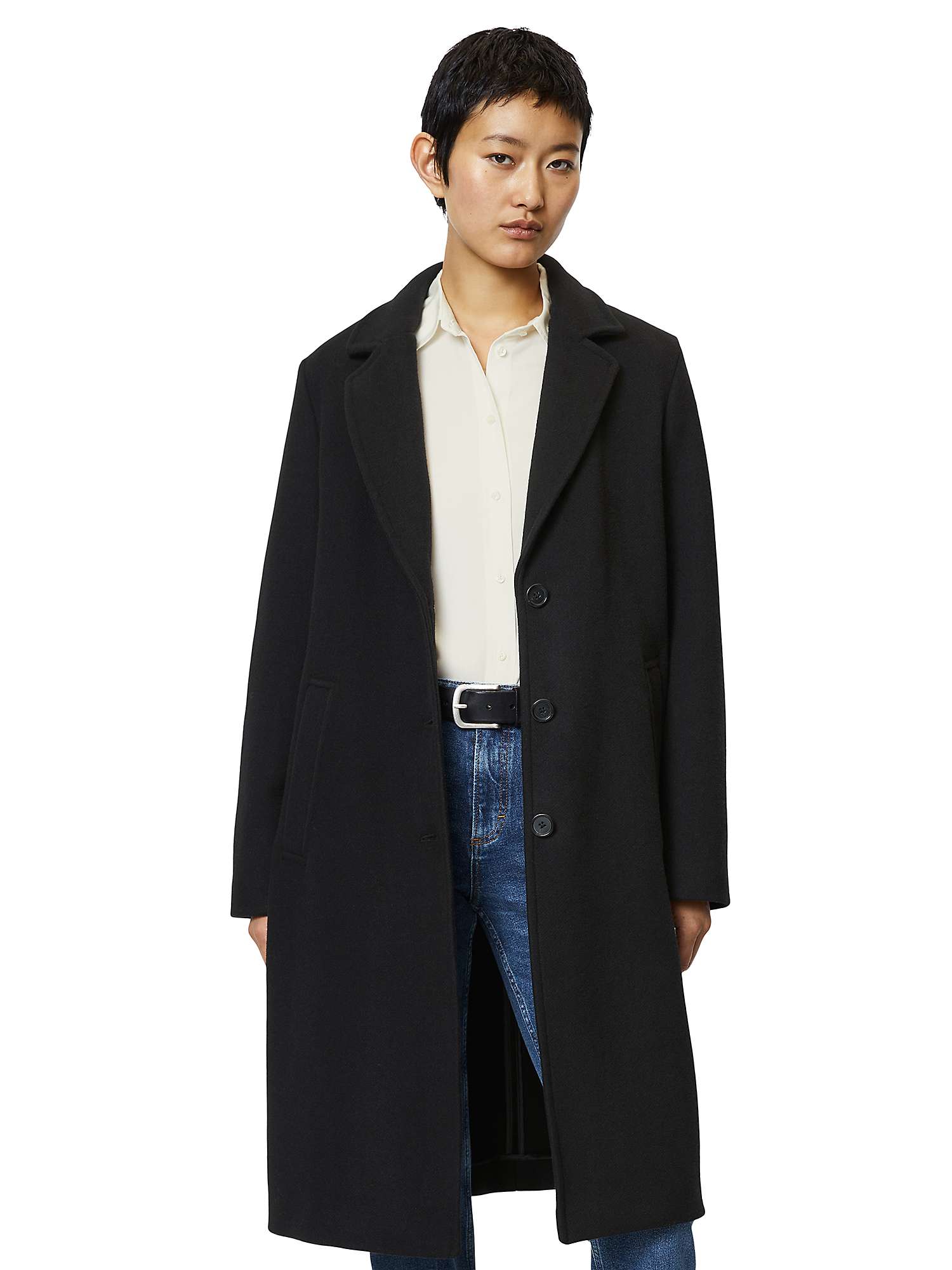 Buy Marc O'Polo Classic Wool Blend Coat, Black Online at johnlewis.com